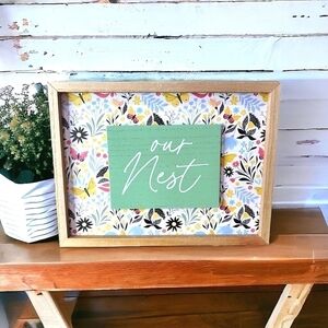 Rustic Butterfly Our Nest 9x12 Wall Decor Sign